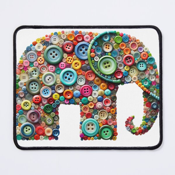 Item preview, Buttoned Animal Collection Art - Elephant II designed and sold by MiszungART.