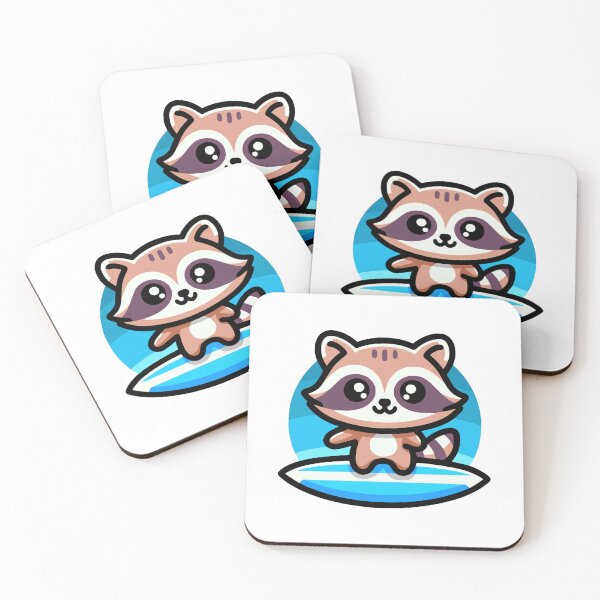 Item preview, Kawaii Surfing Raccoon designed and sold by PMCreative.