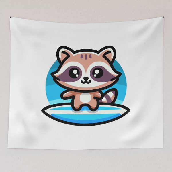 Item preview, Kawaii Surfing Raccoon designed and sold by PMCreative.