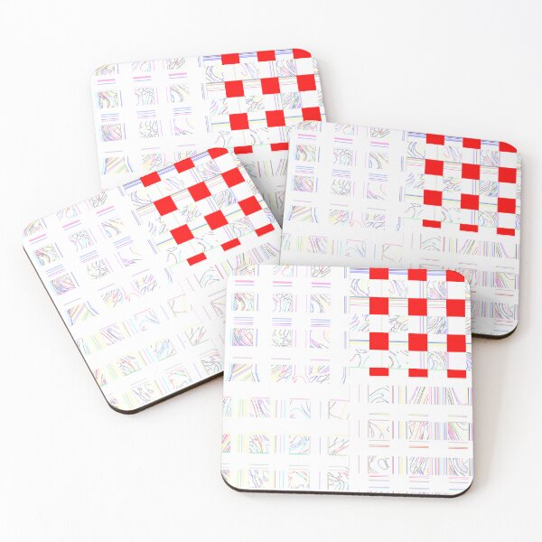 Item preview, Emblematic colorful asymmetrical shapes (red squares) by Code03. designed and sold by Code03.