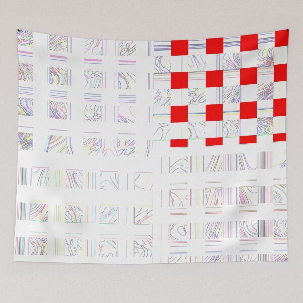 Item preview, Emblematic colorful asymmetrical shapes (red squares) by Code03. designed and sold by Code03.