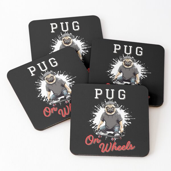 Item preview, Pug on Wheels Cartoon Design designed and sold by andasanc14.