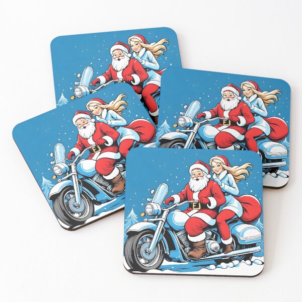 Item preview, Festive Ride: Santa Claus and Snow Maiden on a motorcycle designed and sold by orthodox-icon.