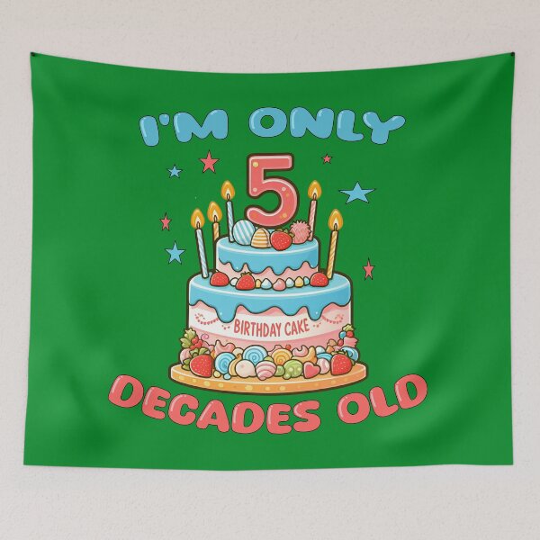 Item preview, I'm Only 5 Decades Old happy 50th birthday humor designed and sold by AlchemyColor.