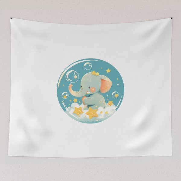 Item preview, Elephant // Cute Elephant art // Elephants // children // Bubbles // Baby Elephant designed and sold by SMARTKIT  DESIGNAGENCY.