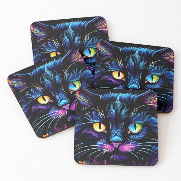 Item preview, Black Neon Kitty  designed and sold by FloatingGardens.