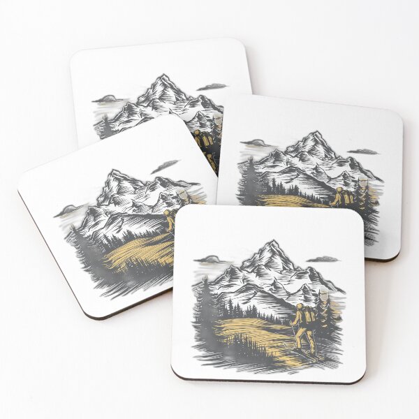 Item preview, Ski and Hiking Mountain Sketch designed and sold by onicaras.