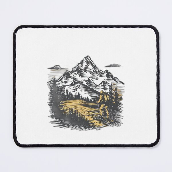 Item preview, Ski and Hiking Mountain Sketch designed and sold by onicaras.
