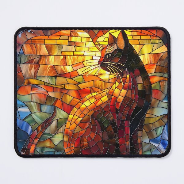 Item preview, Stain Glass Mural of Cat designed and sold by Myra365Art.