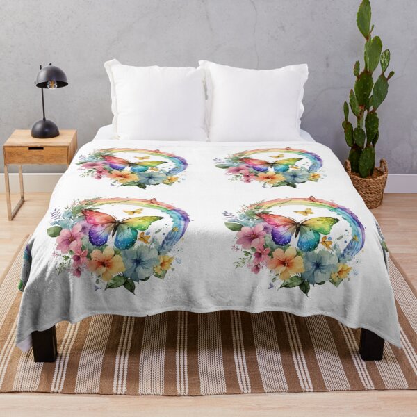 Artikelvorschau, Schmetterlinge, Regenbögen und Blumen entworfen und verkauft von Janetlousart.