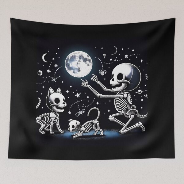 Item preview, Child with pets and moon designed and sold by Queueka.