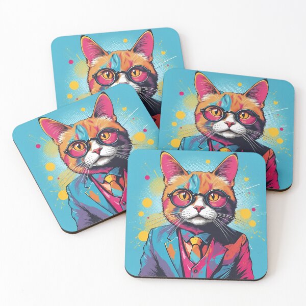 Item preview, Pop Art Cat Animal - Sophisticated Portrait of a Stylish Feline designed and sold by Washingtonsou.
