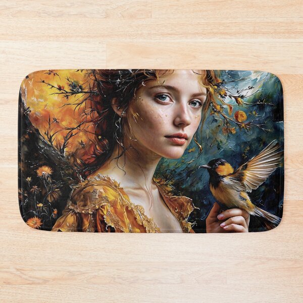 Item preview, Oil painting the woman and her bird designed and sold by PixelCraftDSG.