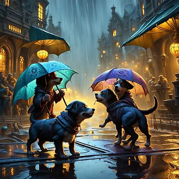 Artwork thumbnail, Dogs Ruff Rain by Melissa Salazar