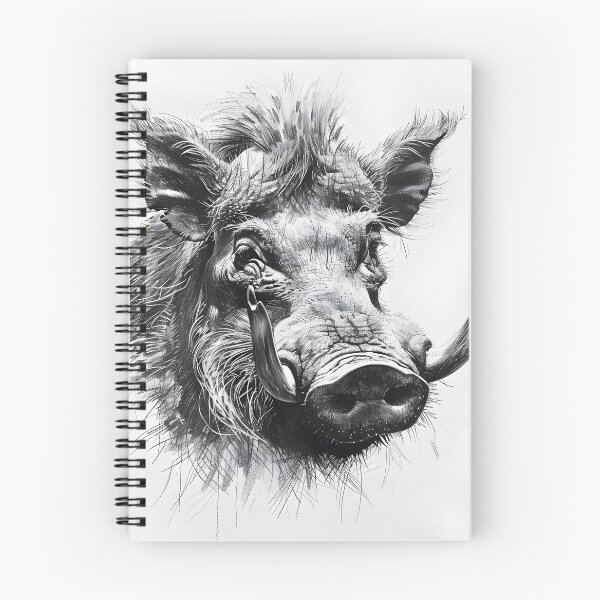 Item preview, Black and white Wild boar pencil drawing designed and sold by Pencil-Art.