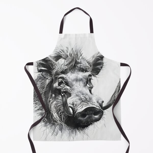 Item preview, Black and white Wild boar pencil drawing designed and sold by Pencil-Art.