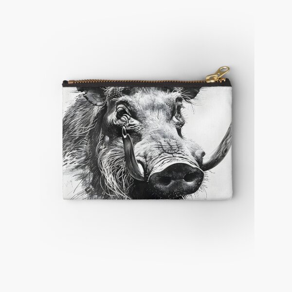 Item preview, Black and white Wild boar pencil drawing designed and sold by Pencil-Art.