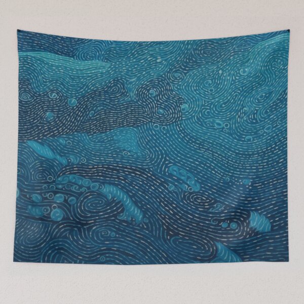 Item preview, Aboriginal Inspired Dot Art - Dark Waves designed and sold by GrinGalore.
