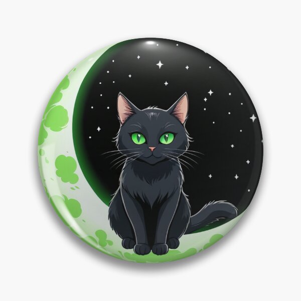 Item preview, Black Cat on Green Moon designed and sold by GrayWolf123.
