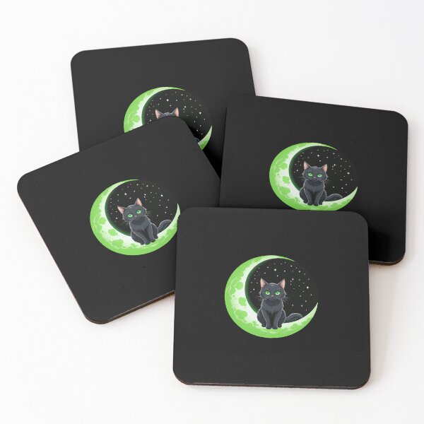 Item preview, Black Cat on Green Moon designed and sold by GrayWolf123.