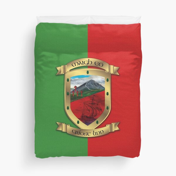 Mayo Gold Crest Green & Red Duvet Cover