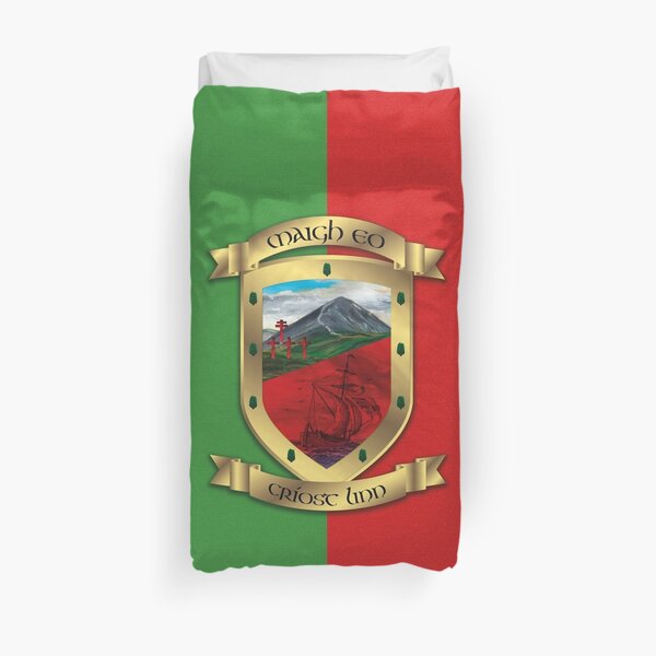 Mayo Gold Crest Green & Red Duvet Cover