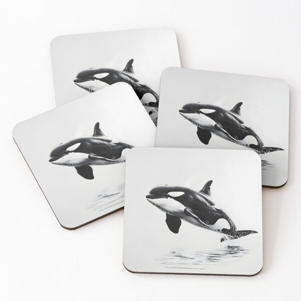 Item preview, Black and white Orca pencil drawing designed and sold by Pencil-Art.