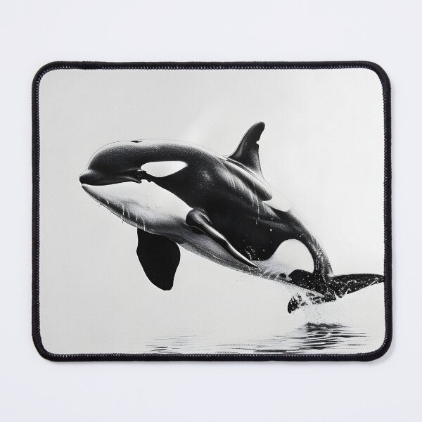 Item preview, Black and white Orca pencil drawing designed and sold by Pencil-Art.