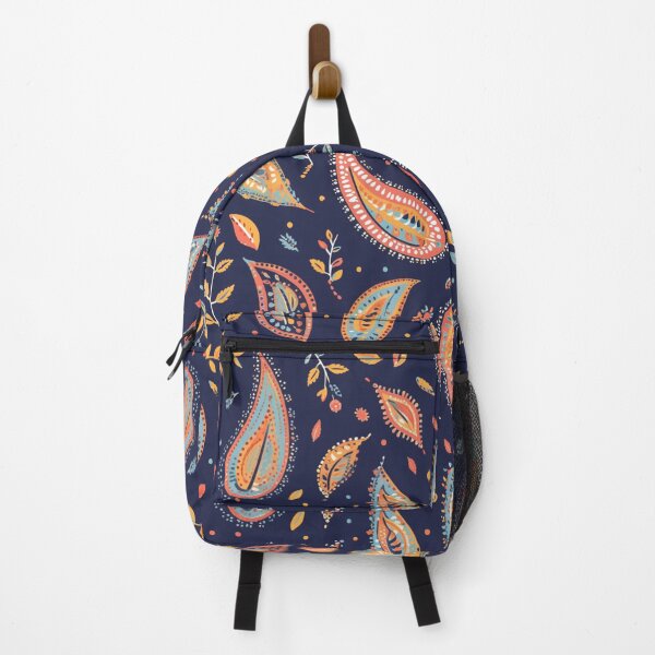 Item preview, Navy & Orange Modern Paisley Motif | Seamless designed and sold by Unrooted.
