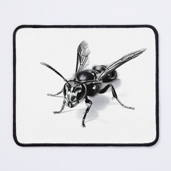 Item preview, Black and white wasp pencil drawing designed and sold by Pencil-Art.