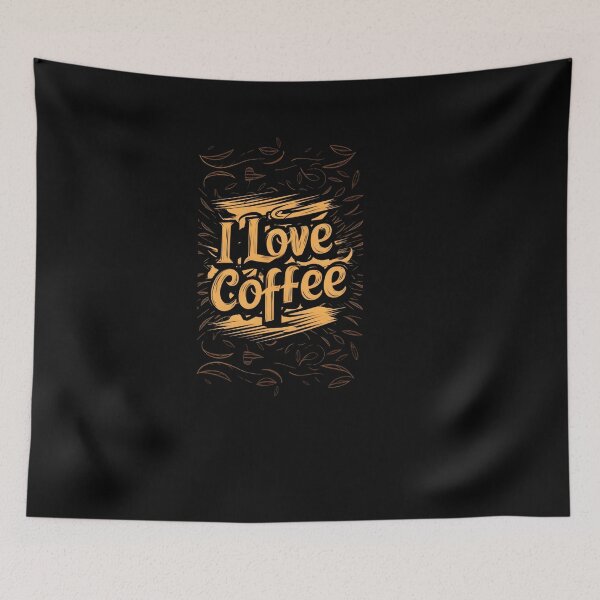 Item preview, I Love Coffee Bold Typography Art for Coffee Lovers designed and sold by DZ-Merch.
