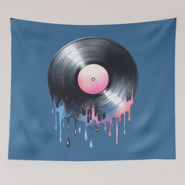 Item preview, Melting Vinyl Record Watercolor Art designed and sold by LuminShadowArt.