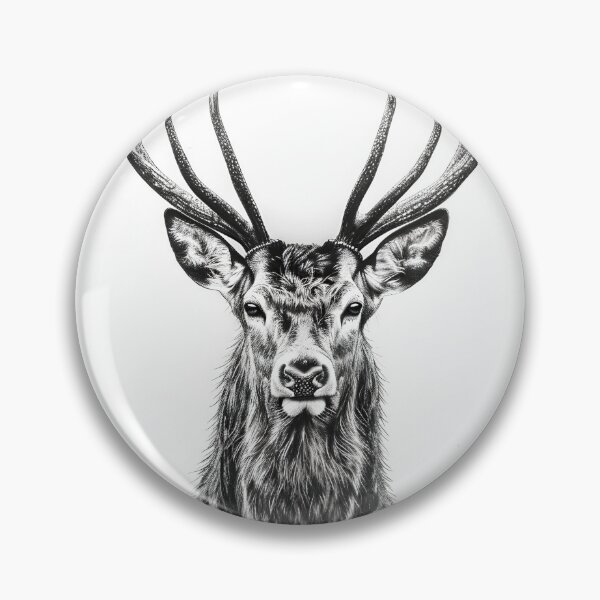 Item preview, Black and white deer pencil drawing designed and sold by Pencil-Art.