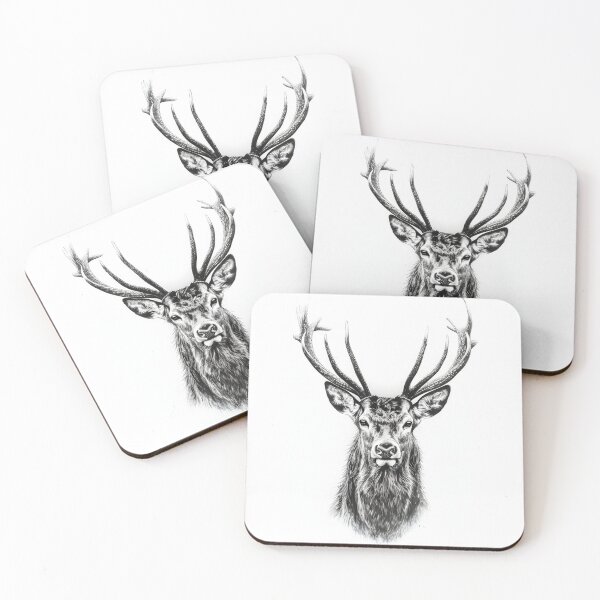 Item preview, Black and white deer pencil drawing designed and sold by Pencil-Art.