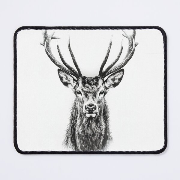 Item preview, Black and white deer pencil drawing designed and sold by Pencil-Art.