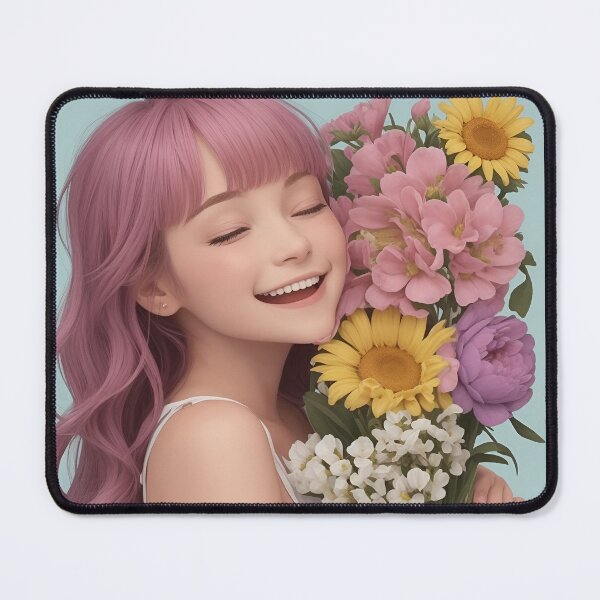 Item preview, girl with bouquet of roses gift for a birthday designed and sold by Carlos Gudino.