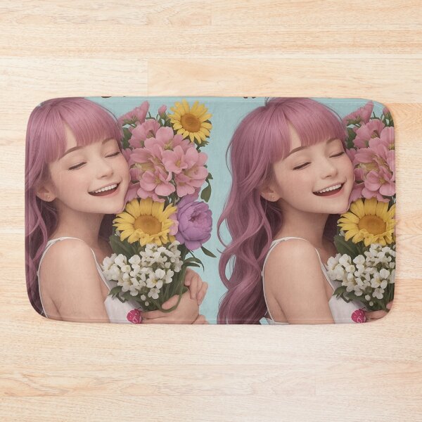 Item preview, girl with bouquet of roses gift for a birthday designed and sold by Carlos Gudino.