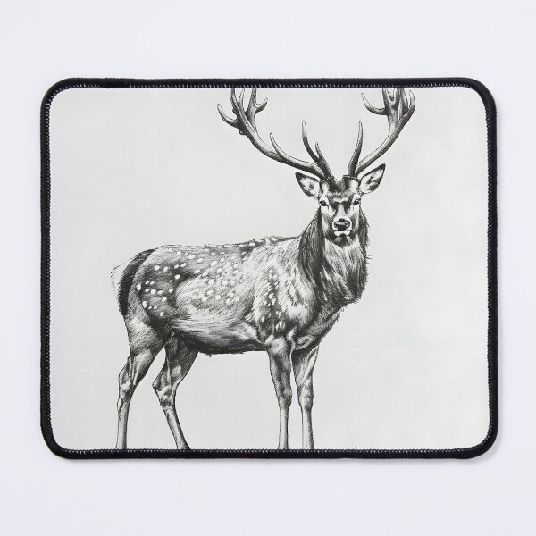 Item preview, Black and white deer pencil drawing designed and sold by Pencil-Art.