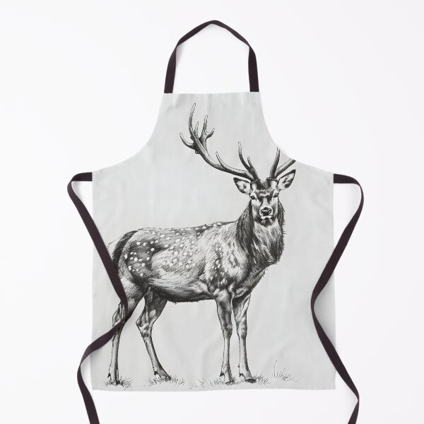Item preview, Black and white deer pencil drawing designed and sold by Pencil-Art.