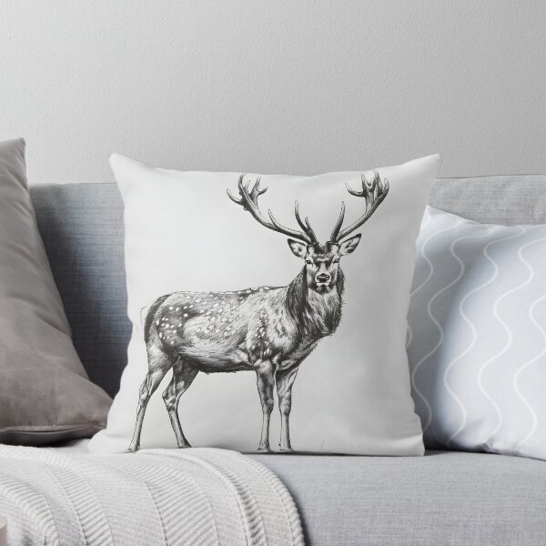 Item preview, Black and white deer pencil drawing designed and sold by Pencil-Art.