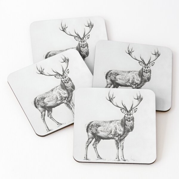 Item preview, Black and white deer pencil drawing designed and sold by Pencil-Art.