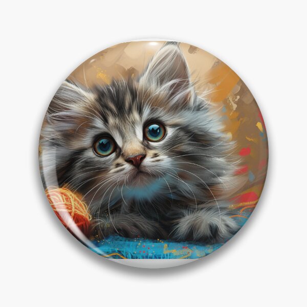 Item preview, Adorable Kitten With Yarn Poster, Whimsical Cat Design, Kids Room Decor, Perfect Birthday Gift designed and sold by SavageKitties.