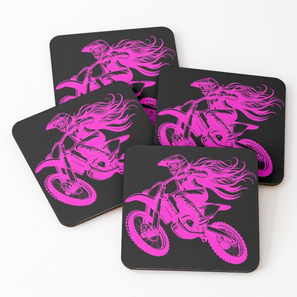 Item preview, Magenta Pink MotoCross Lady, Woman on motorcycle, Girl on Dirt Bike designed and sold by Cr320.