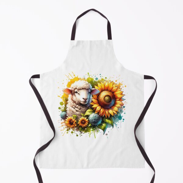 Item preview, Watercolor Sheep and Sunflowers designed and sold by Whimsywilds.