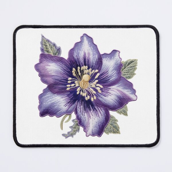 Item preview, Embroidered Flower - Purple - White designed and sold by FoxfireStardust.
