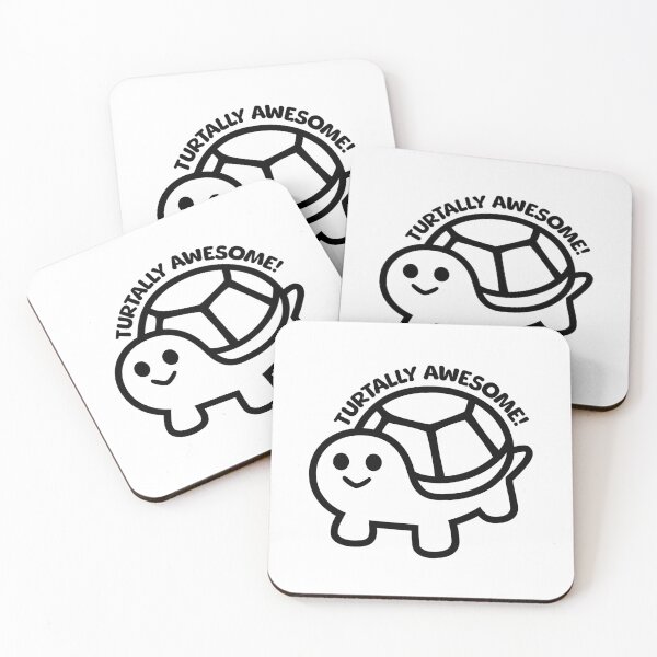 Item preview, Turtally awesome! Funny Cute Turtle Pun Black And White designed and sold by PMCreative.
