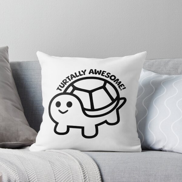 Item preview, Turtally awesome! Funny Cute Turtle Pun Black And White designed and sold by PMCreative.