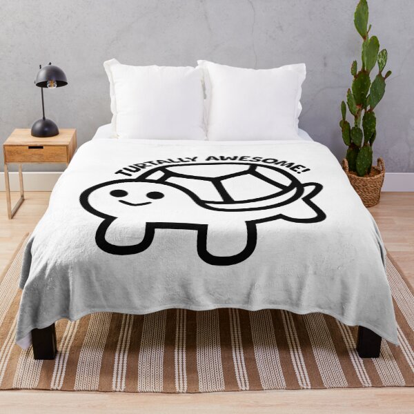 Item preview, Turtally awesome! Funny Cute Turtle Pun Black And White designed and sold by PMCreative.