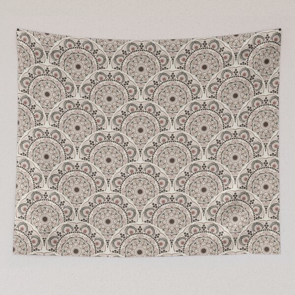 Item preview, Warm Neutrals Espresso Martini Dot Mandala Art Deco Scallop designed and sold by Triplicate Limited.