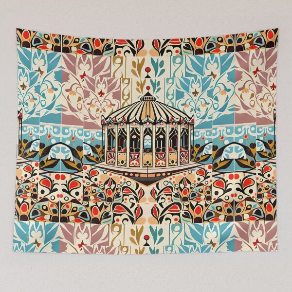 Item preview, Grand Fair Carousel Whimsical Multicolor Floral Music Box designed and sold by Zeporas Castle.
